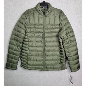 Lands End Mens Olive Green Packable Puffer Jacket LM35OW426 Size Medium NWT